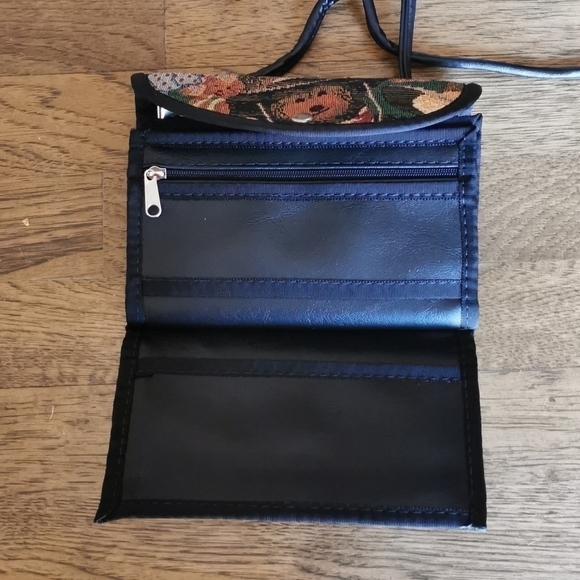 VINTAGE 80s Teddy Bear Tapestry Crossbody New - Picture 6 of 7